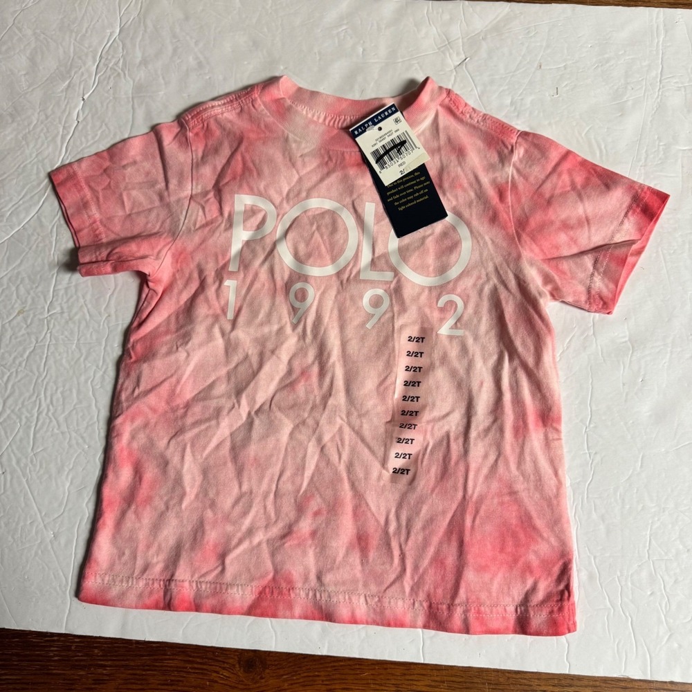 Polo‎ Ralph Lauren Kids Tie Dye T-Shirt Set Pink White 1992 Graphic 2T NWT